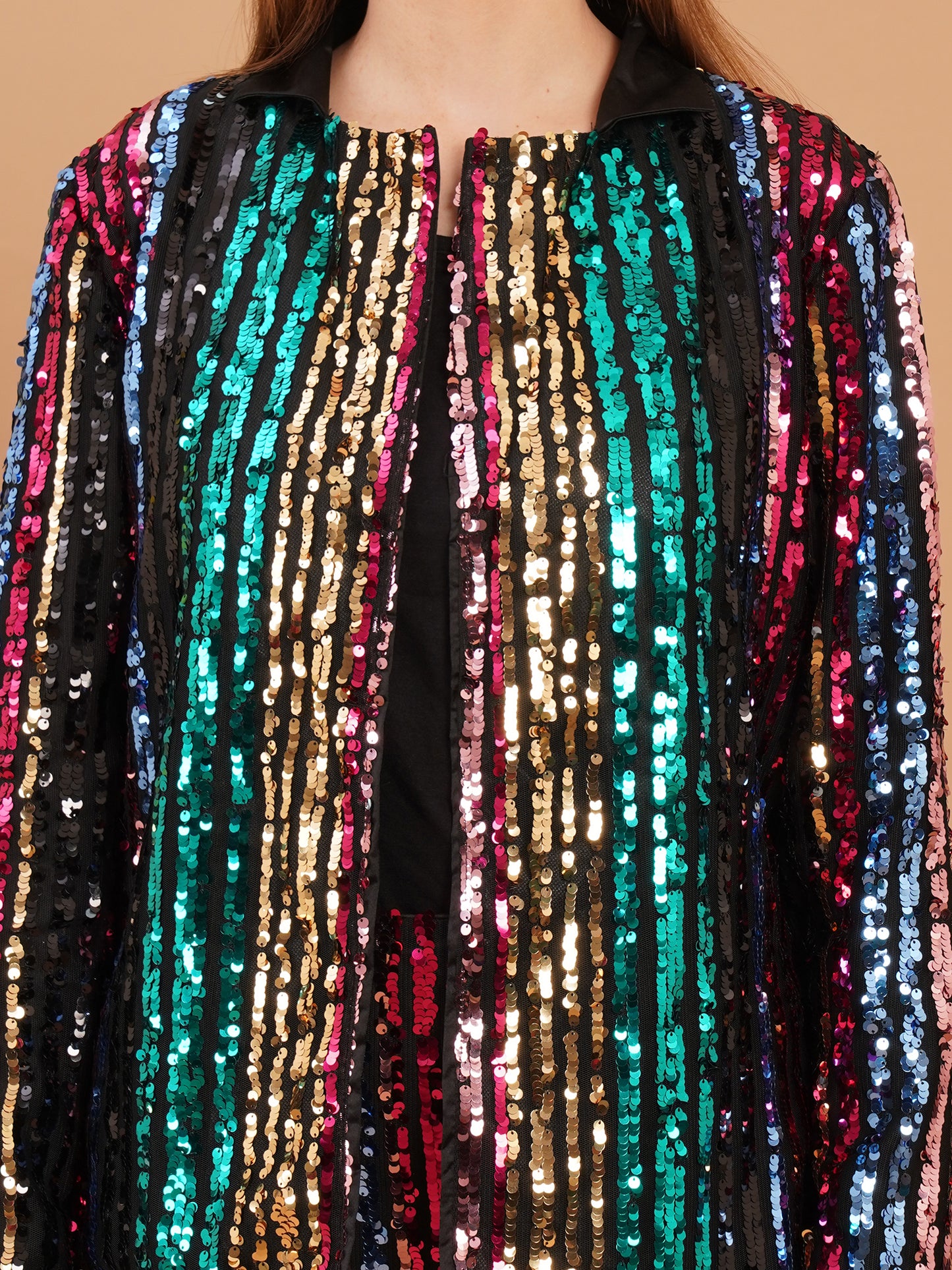 Multicolor Sequin Blazer and Skirt Set for Women – Party Wear Co-Ord Outfit