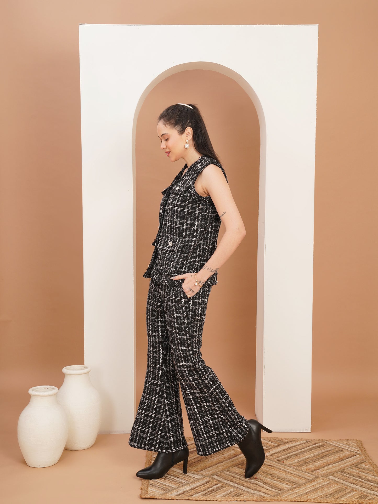 Onyx Tweed Vest Ensemble