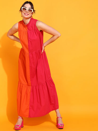 Colorblock Sleeveless Maxi Dress for Women | Trendy Summer Outfit
