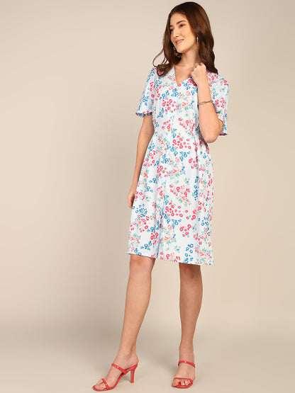 Floral Print V-Neck Dress for Women – Comfortable & Stylish Summer Outfit