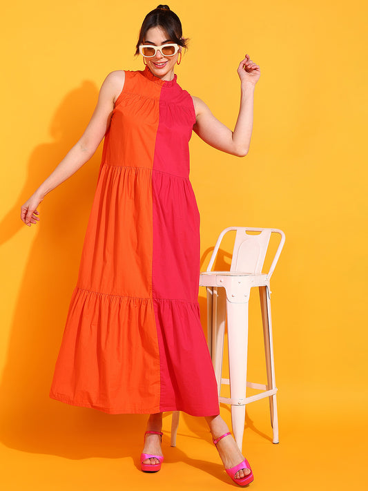 Colorblock Sleeveless Maxi Dress for Women | Trendy Summer Outfit
