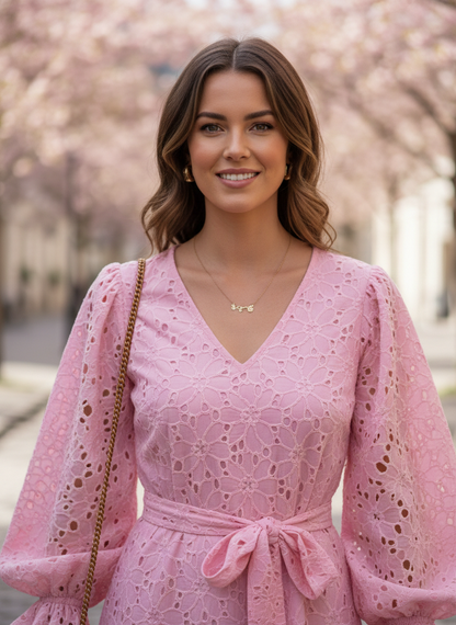 Blush Bloom Lace Dress