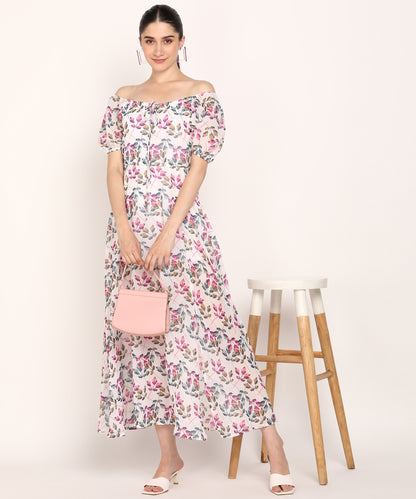 Leaf Print Slit Dress for Chic Days