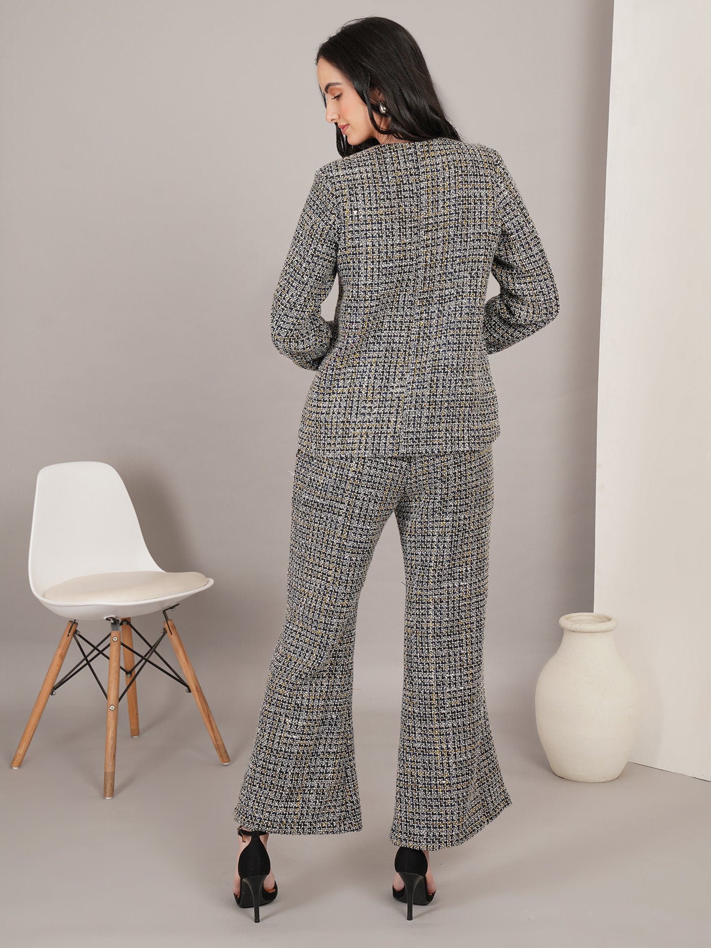 Noir Opulence Tweed Dress