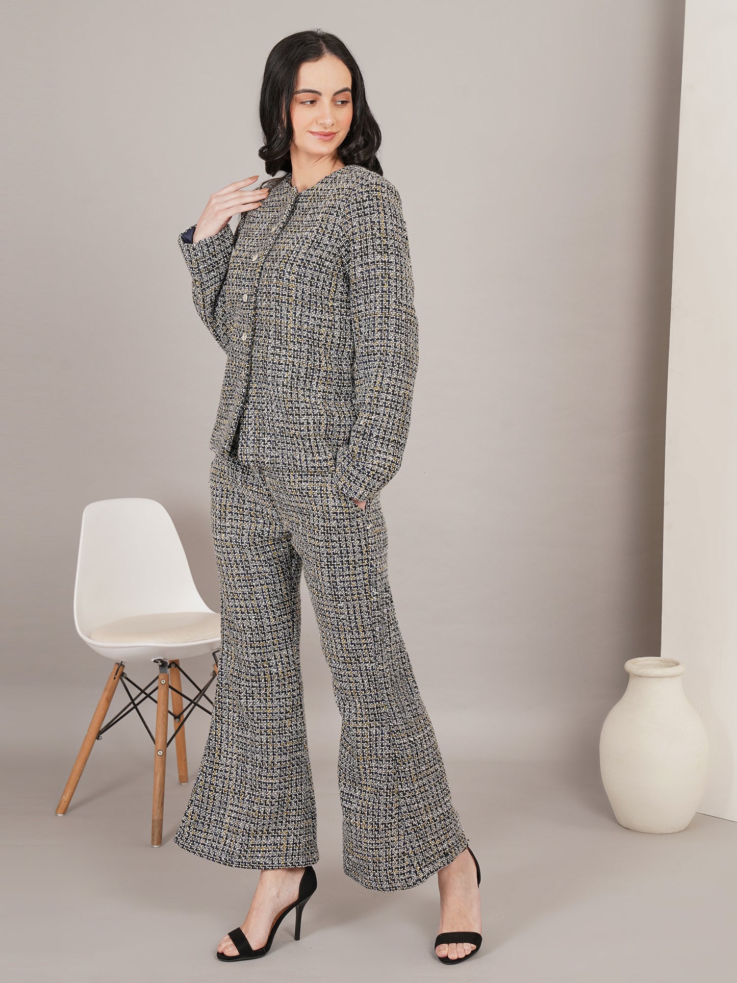 Noir Opulence Tweed Dress