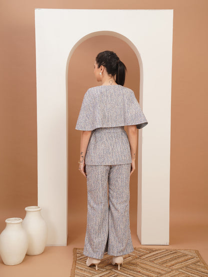 Majestic Cape-Sleeve Tweed Set