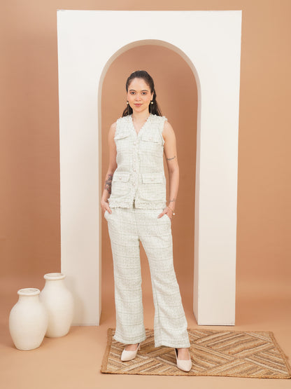 Alabaster Tweed Vest Suit