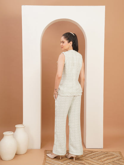 Alabaster Tweed Vest Suit