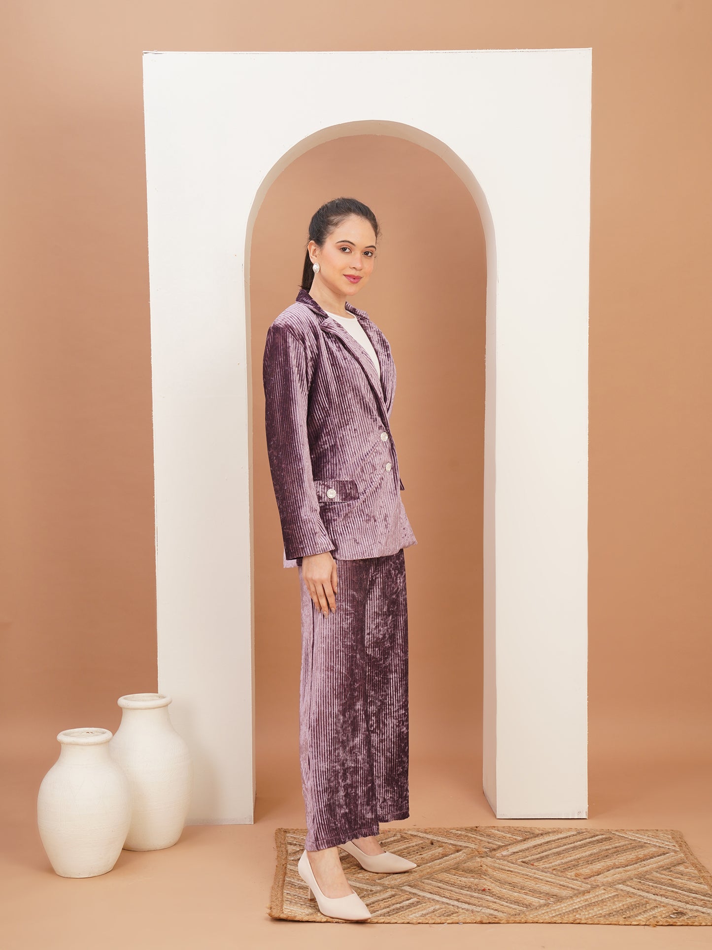 Amethyst Corduroy Velvet Suit