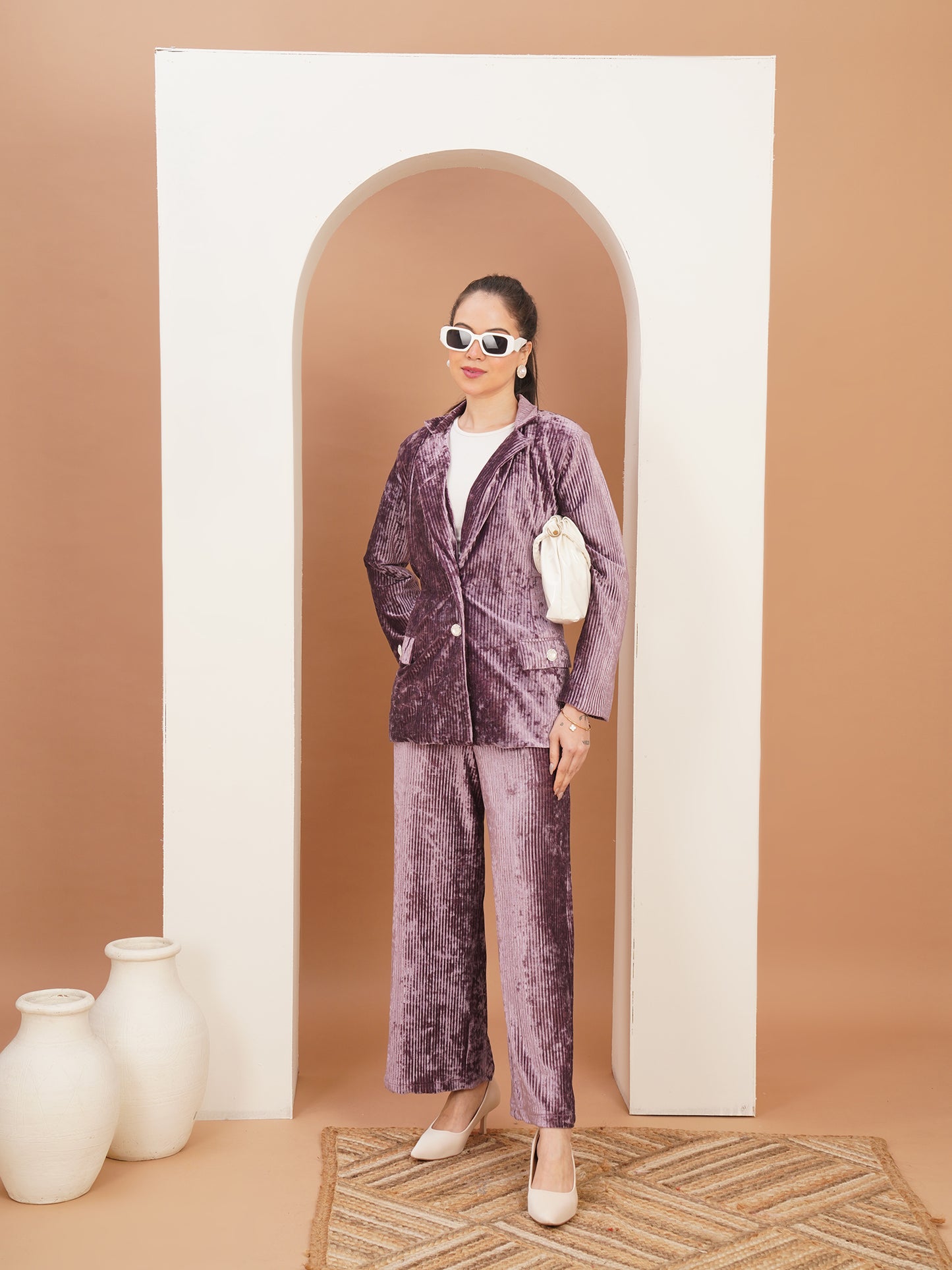 Amethyst Corduroy Velvet Suit