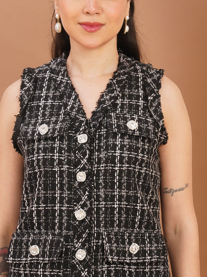 Onyx Tweed Vest Ensemble