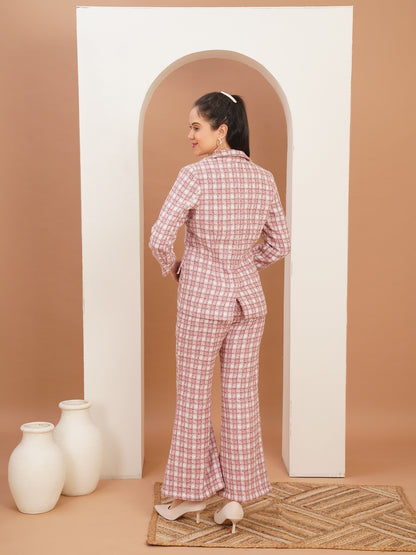 Rosé Tweed Power Blazer Set