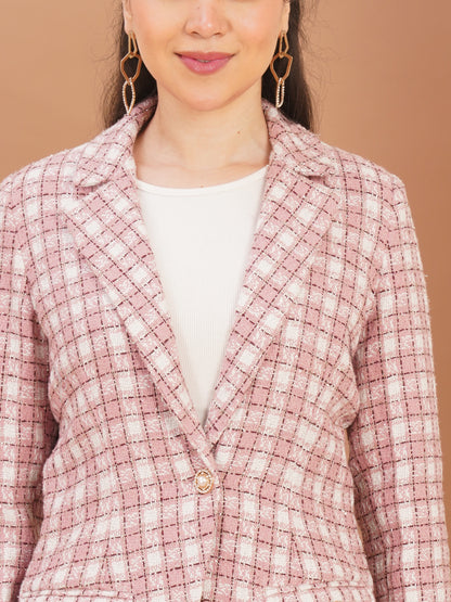 Rosé Tweed Power Blazer Set
