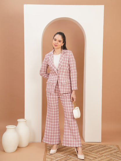 Rosé Tweed Power Blazer Set