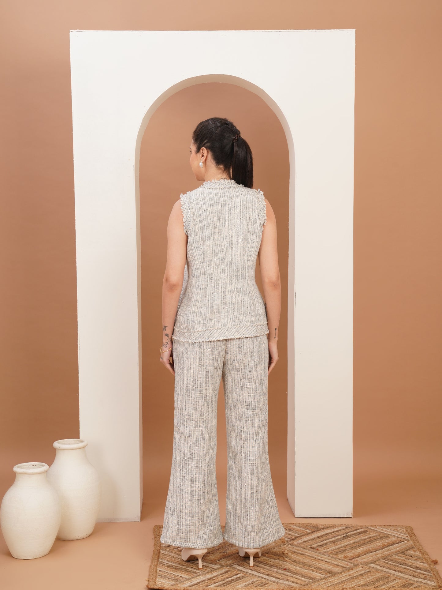 Champagne Tweed Vest Set