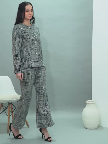 Noir Opulence Tweed Dress