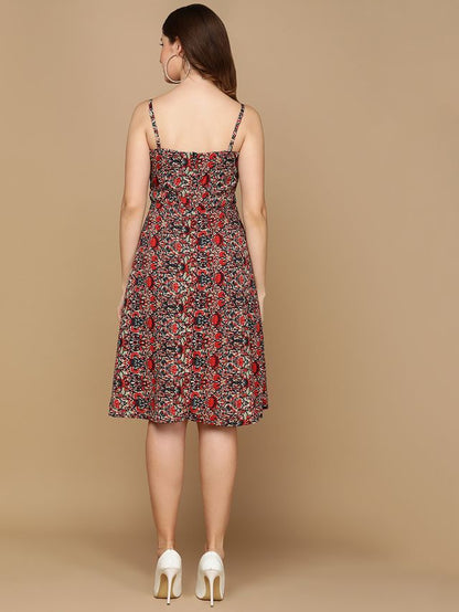 Floral Fit & Flare Knee-Length Dress for Women